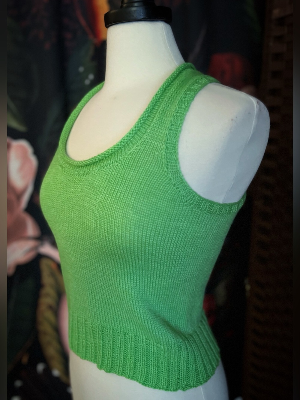 Handknit 50% Recycled Wool/50% Tencel Racerback Tank